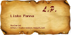 Lisko Panna névjegykártya